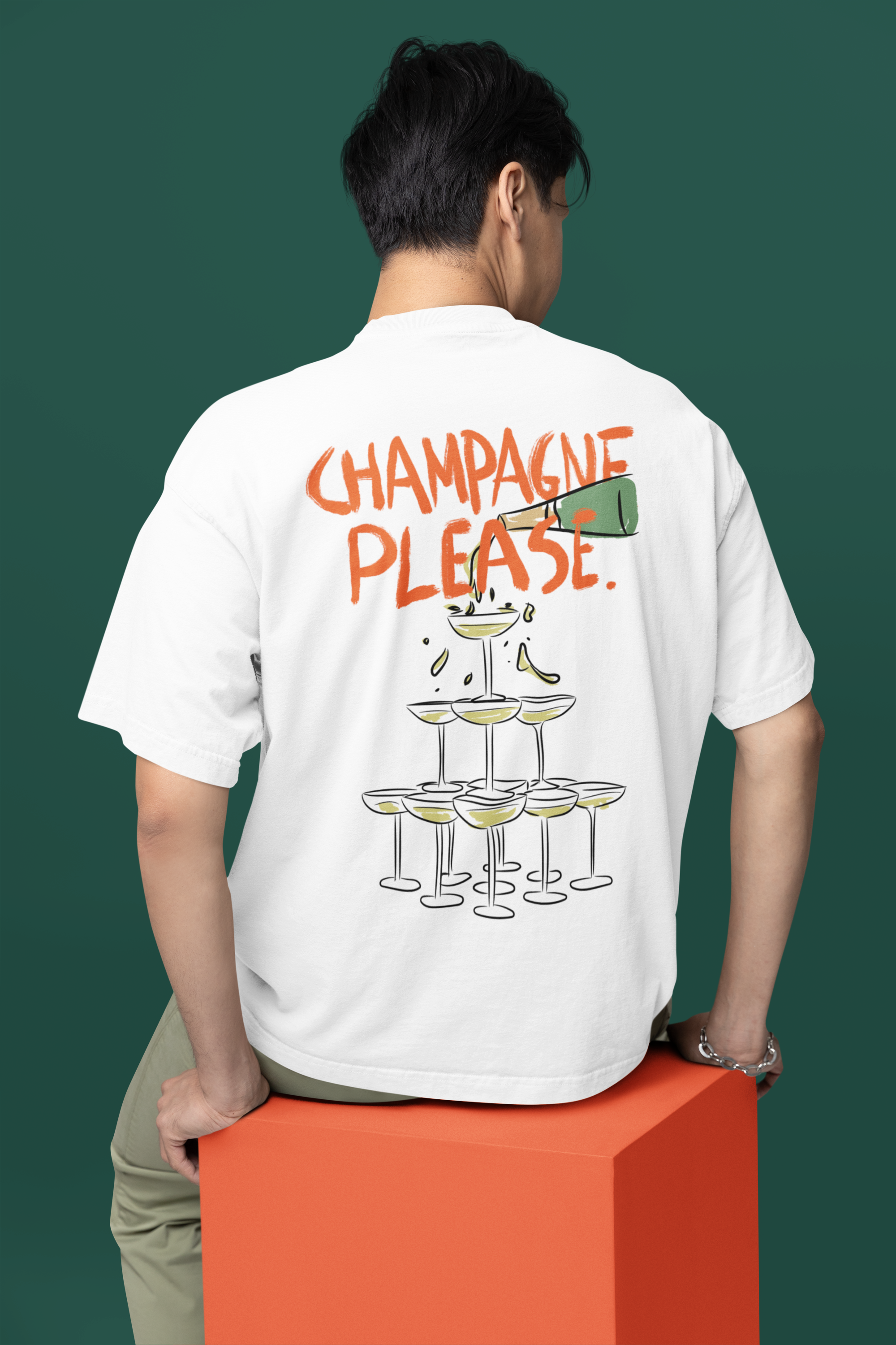 Champagne Please - Organic T-shirt - The Refined Spirit
