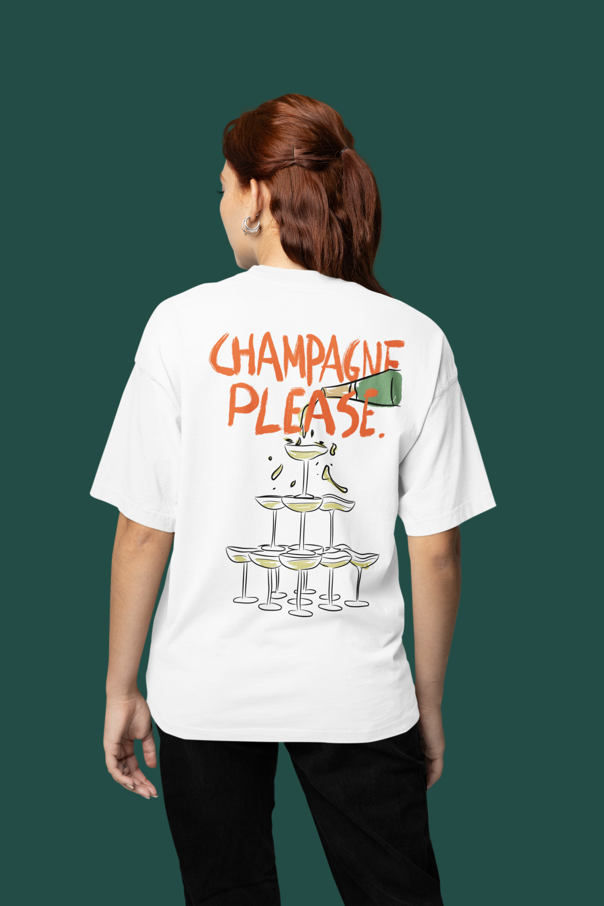 Champagne Please - Organic T-shirt - The Refined Spirit