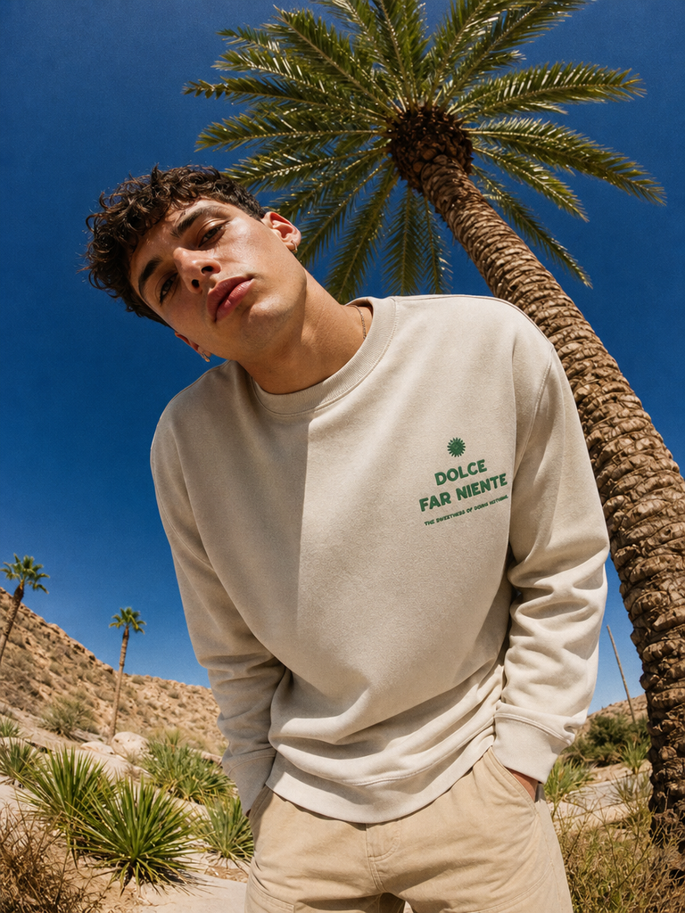 Dolce Far Niente - Organic Embroidered Sweatshirt