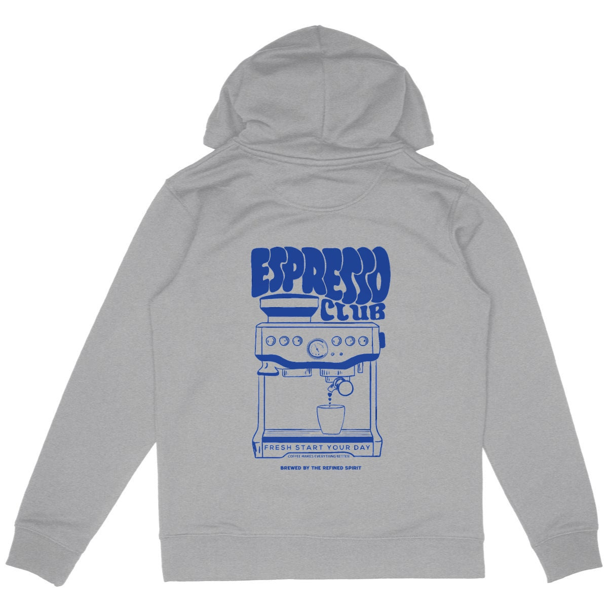 Espresso Club - Organic Hoodie - back_heathergrey