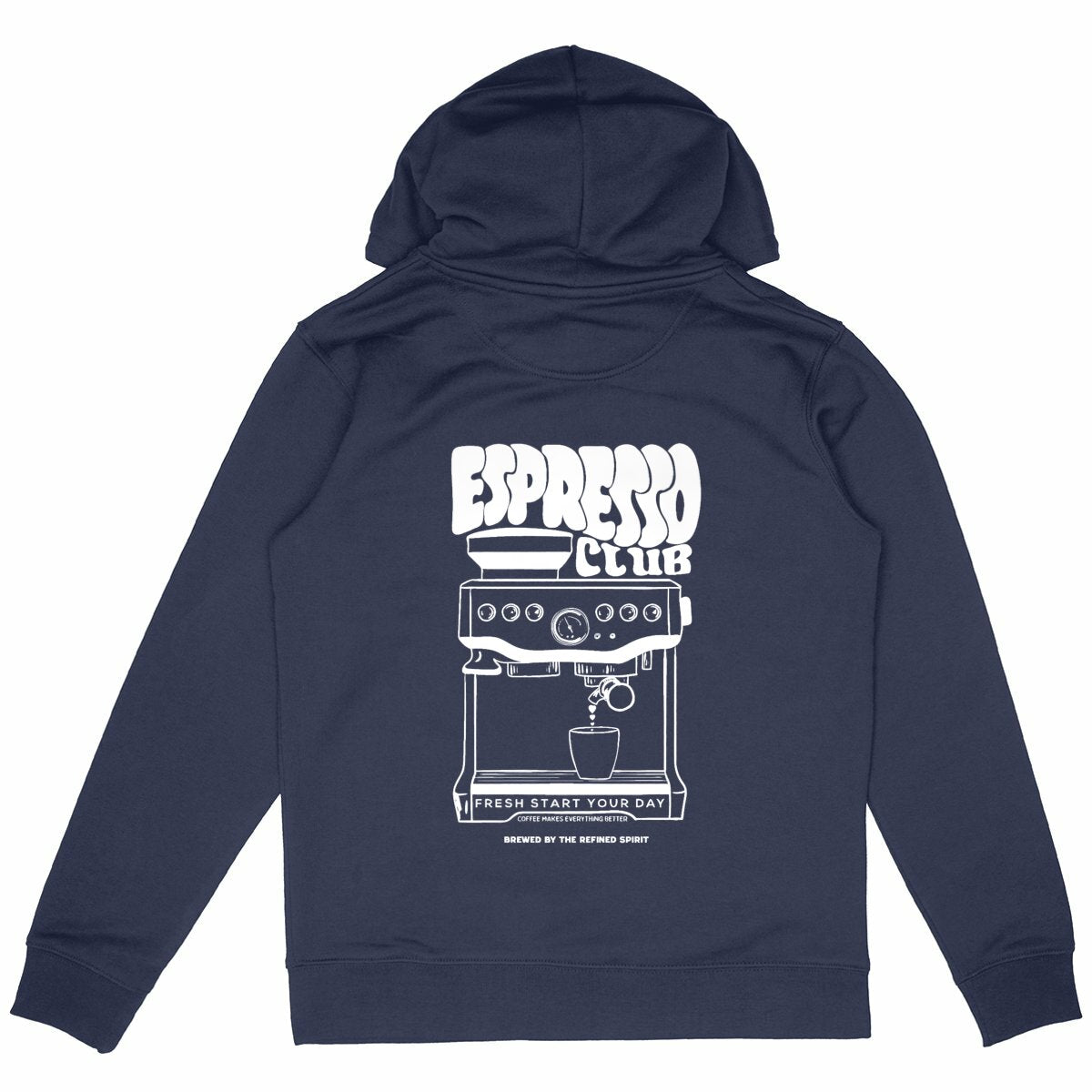 Espresso Club - Organic Hoodie - back_navy