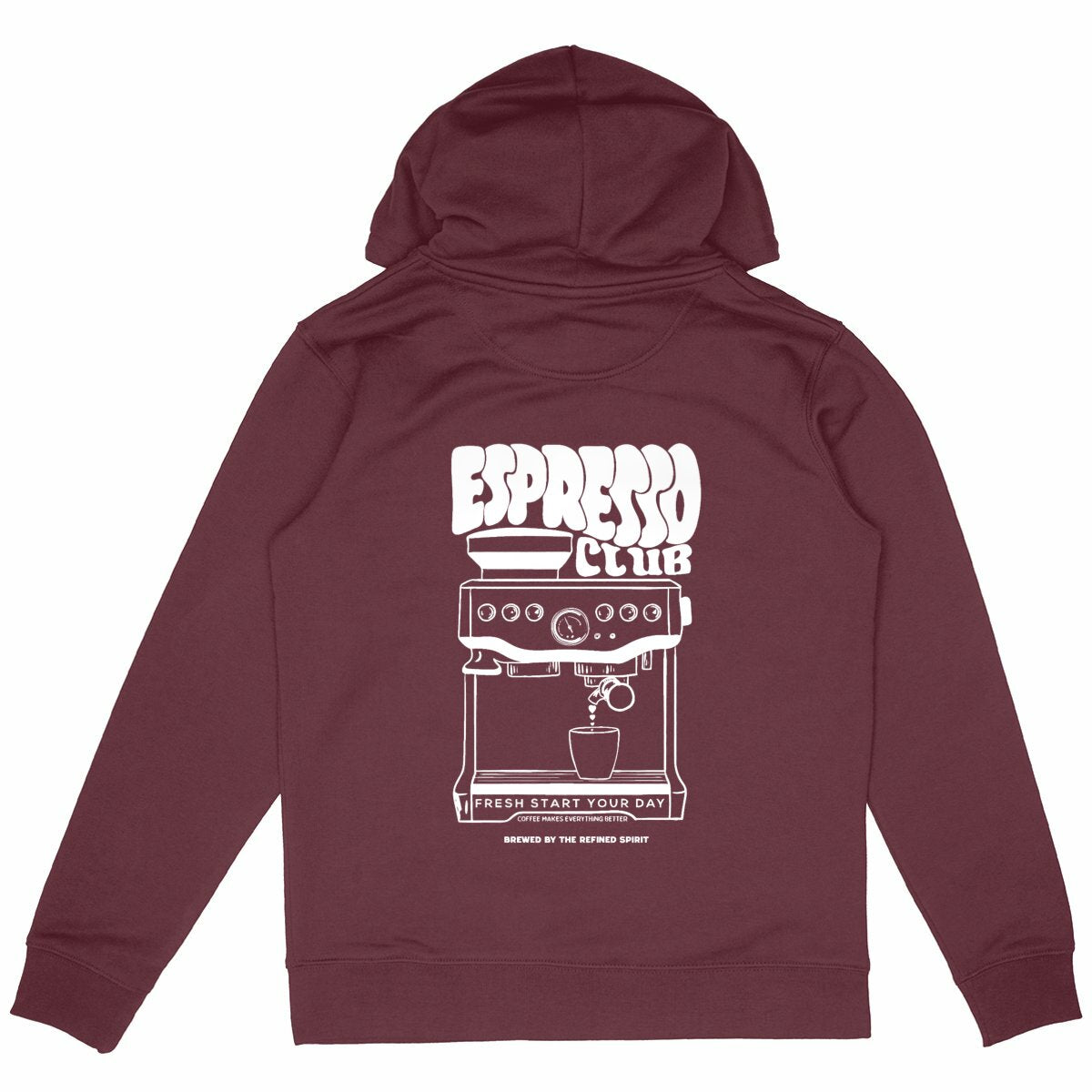 Espresso Club - Organic Hoodie - back_burgundy