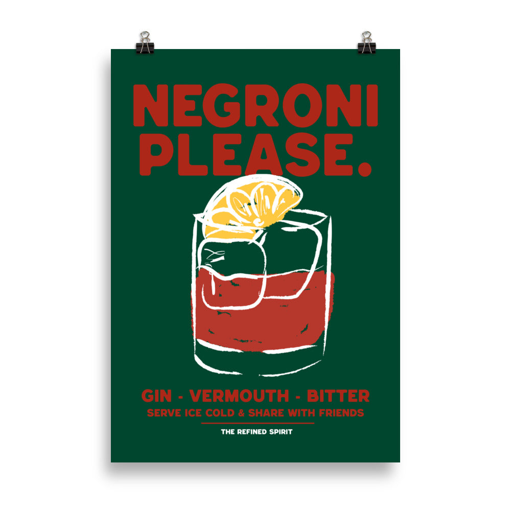 Negroni Please - Poster - The Refined Spirit