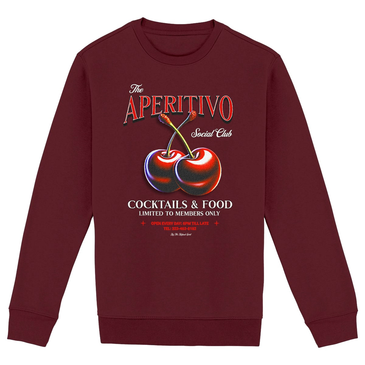The Aperitivo Social Club - Organic Hoodie - front_burgundy