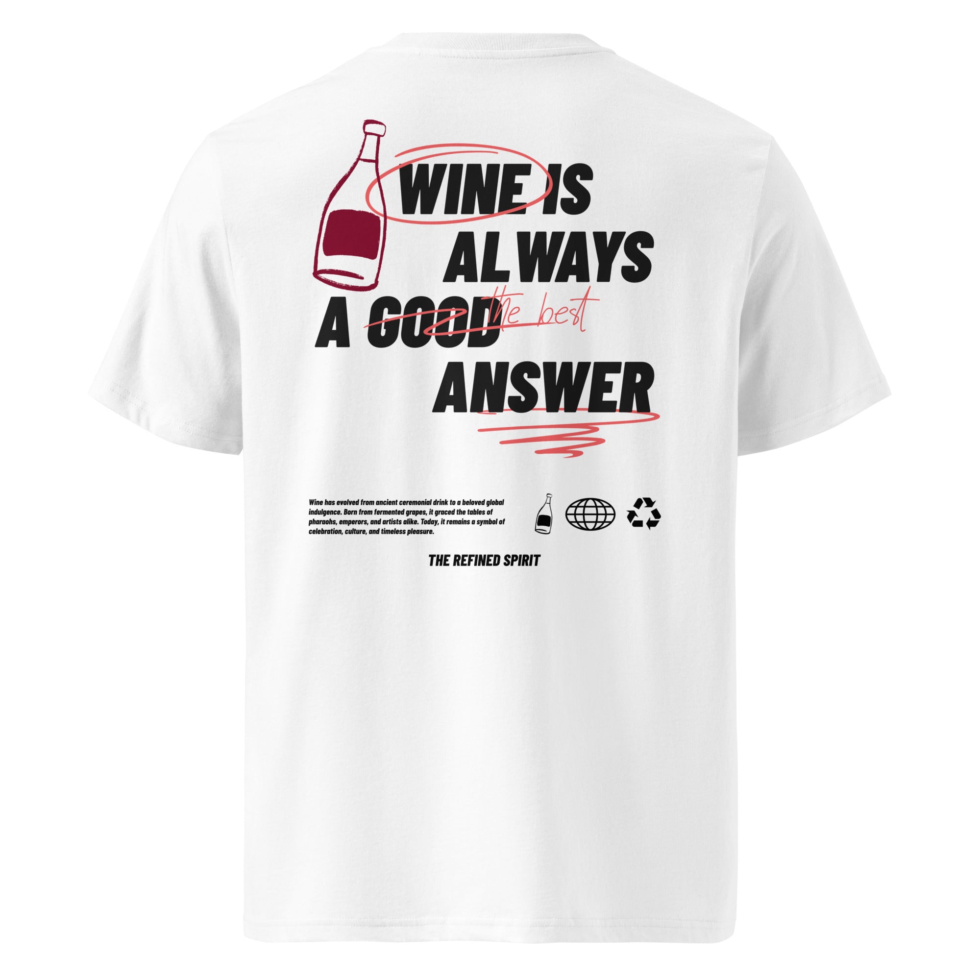 Wine is always the best answer - Organic T-shirt - The Refined Spirit
