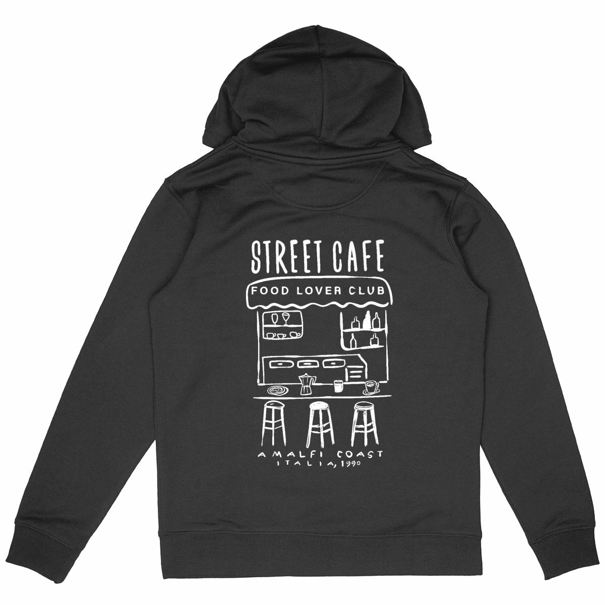 Street Cafe - Organic Hoodie - back_black
