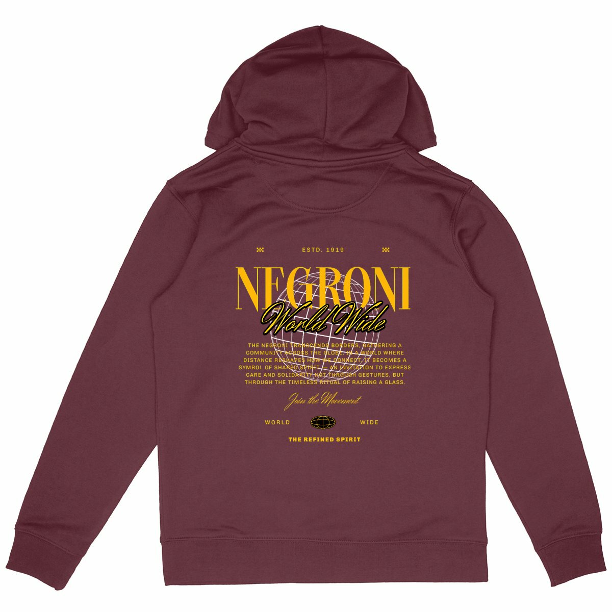 Negroni Worldwide - Organic Hoodie - back_burgundy