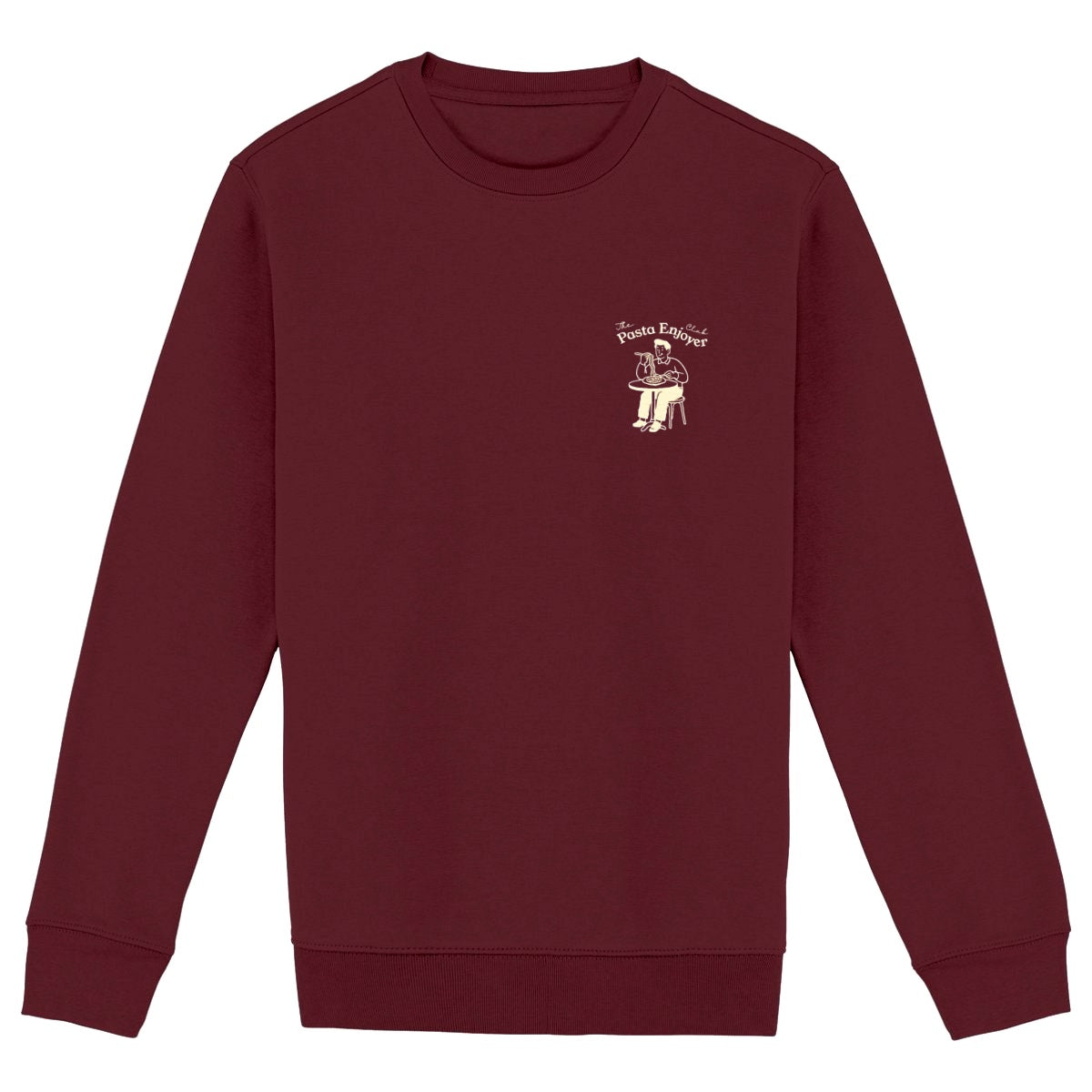 The Pasta enjoyer Club - Organic Sweatshirt - front_burgundy