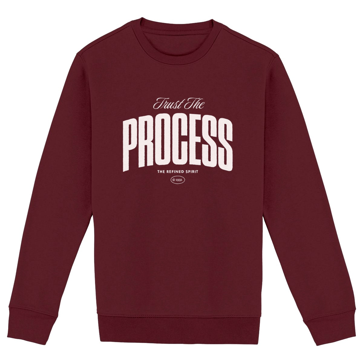 Trust the Process - Organic Sweatshirt - front_burgundy