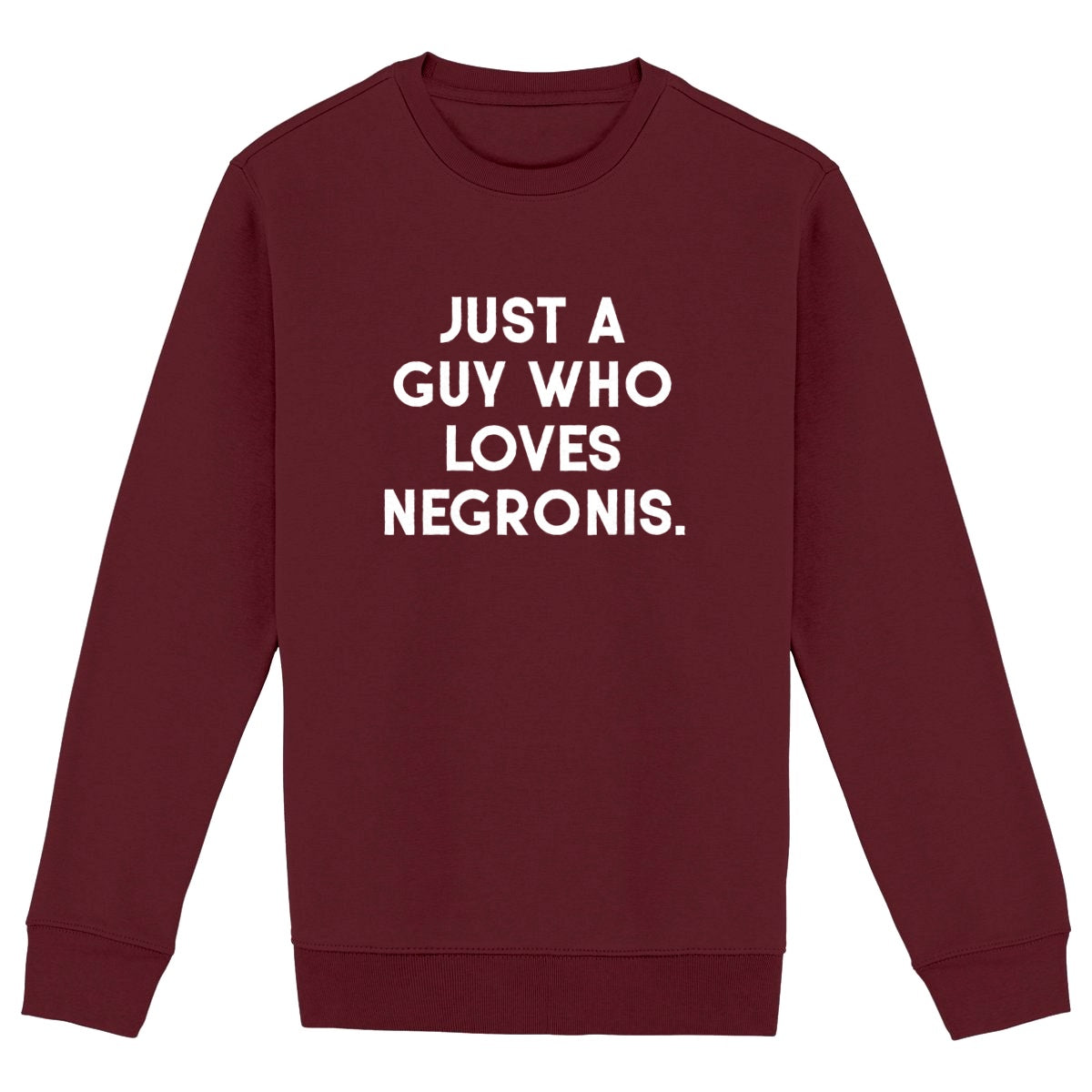 Just a guy who loves negroni - Organic Sweatshirt - front_burgundy
