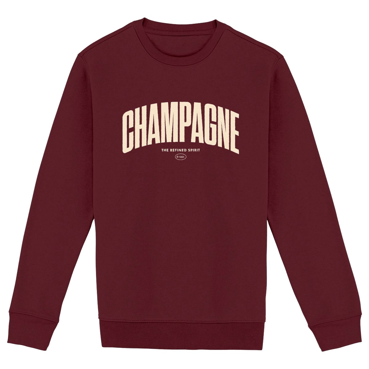 Champagne - Organic Sweatshirt - front_burgundy