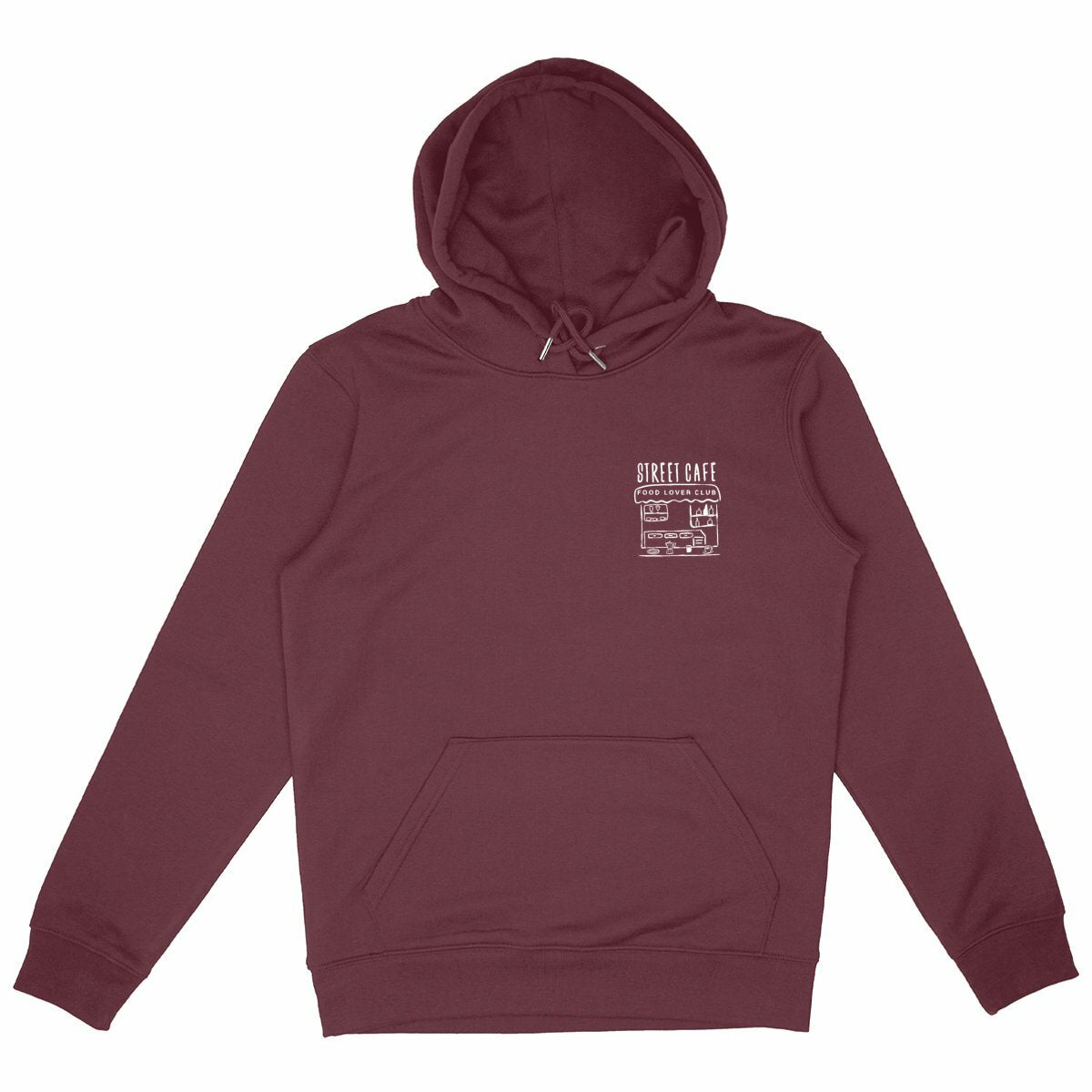 Street Cafe - Organic Hoodie - front_burgundy