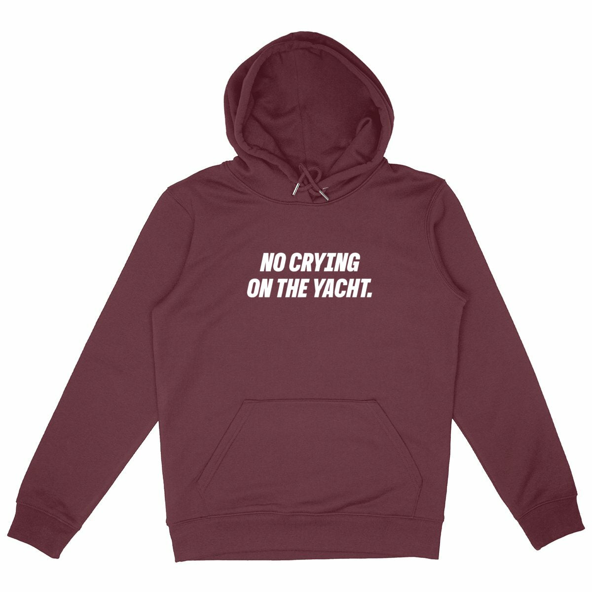 No Crying on the Yacht - Organic Hoodie - front_burgundy