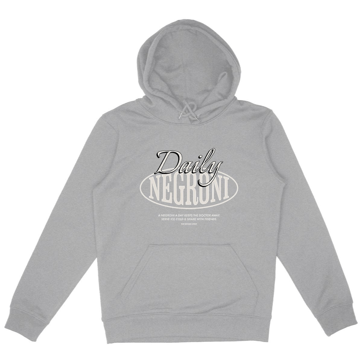 Daily Negroni - Organic Hoodie - front_heathergrey