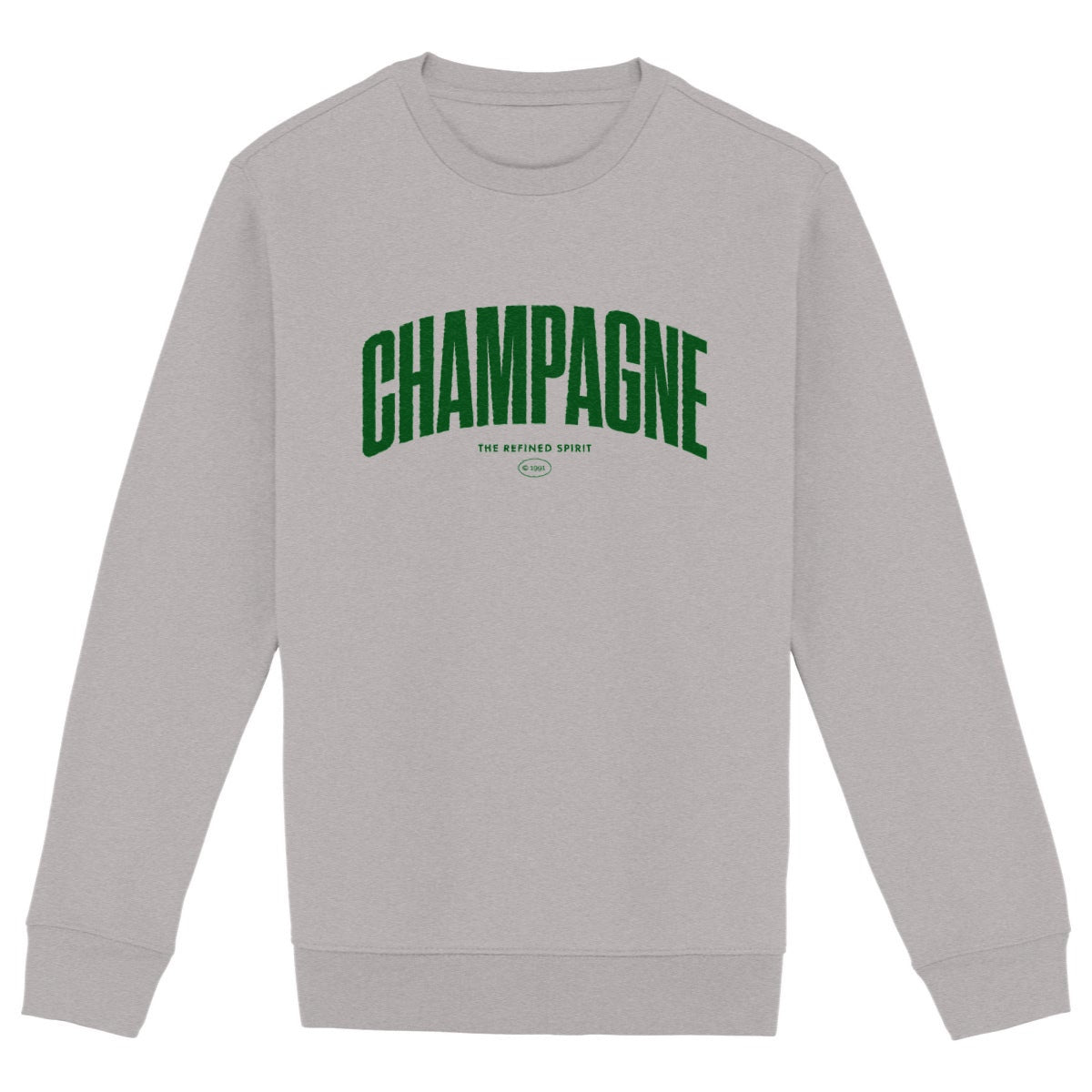 Champagne Please - Organic Sweatshirt - front_heathergrey