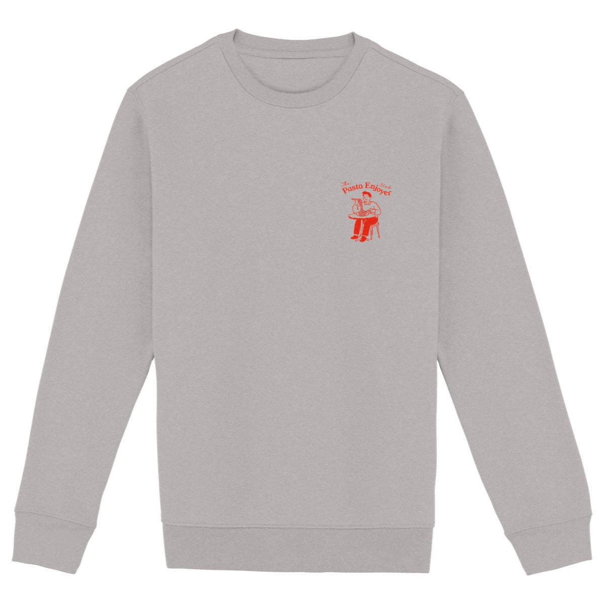 The Pasta enjoyer Club - Organic Sweatshirt - front_heathergrey