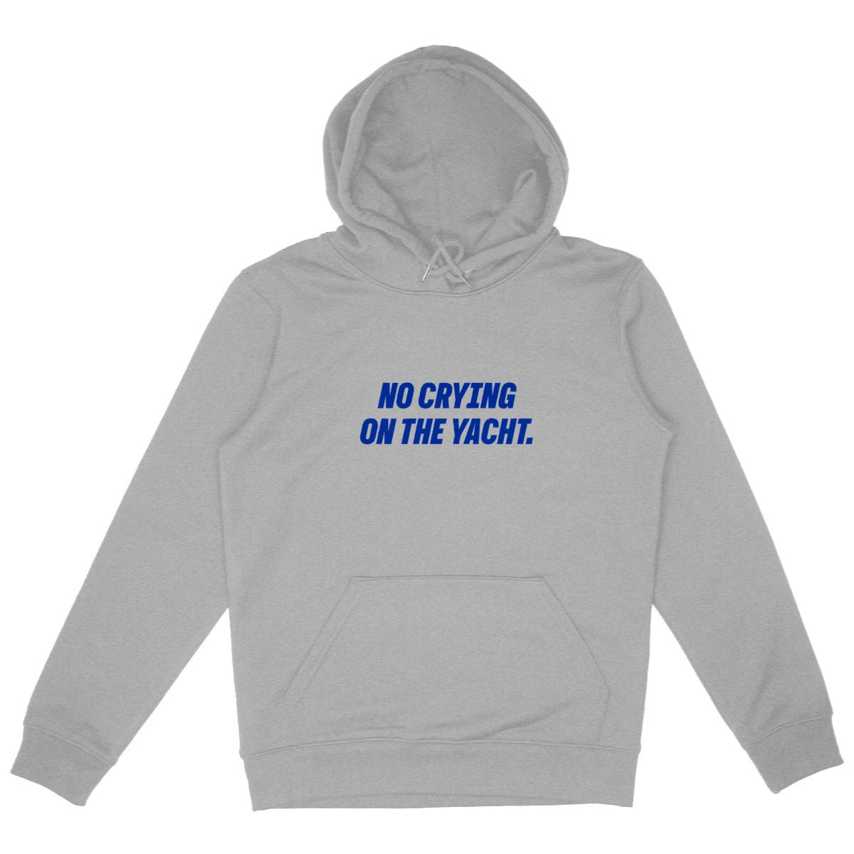 No Crying on the Yacht - Organic Hoodie - front_heathergrey