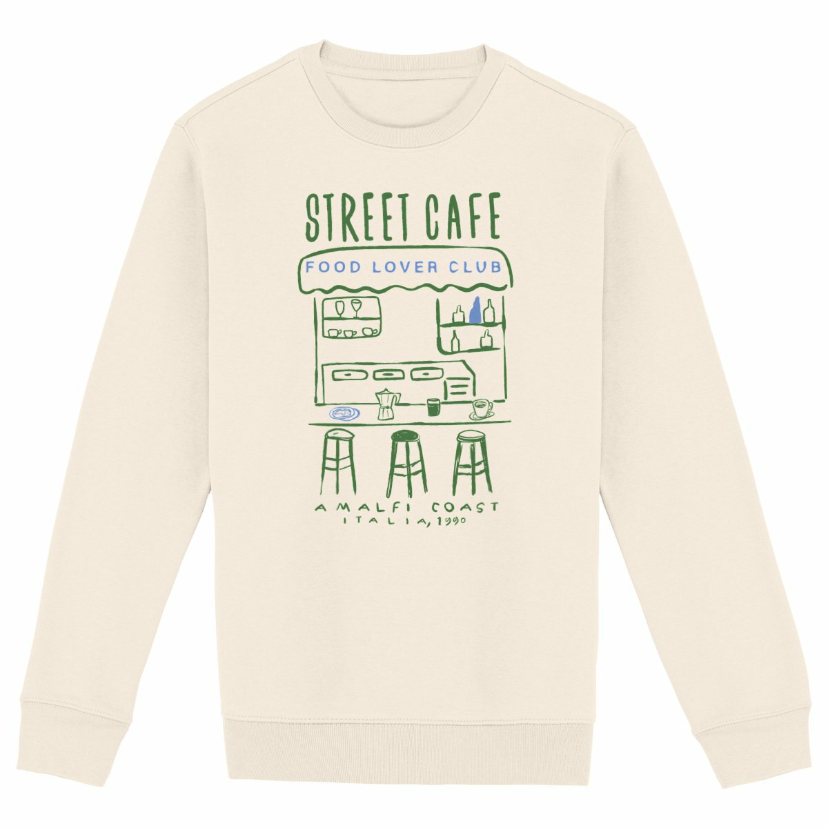 Street Cafe - Organic Sweatshirt - front_ivory