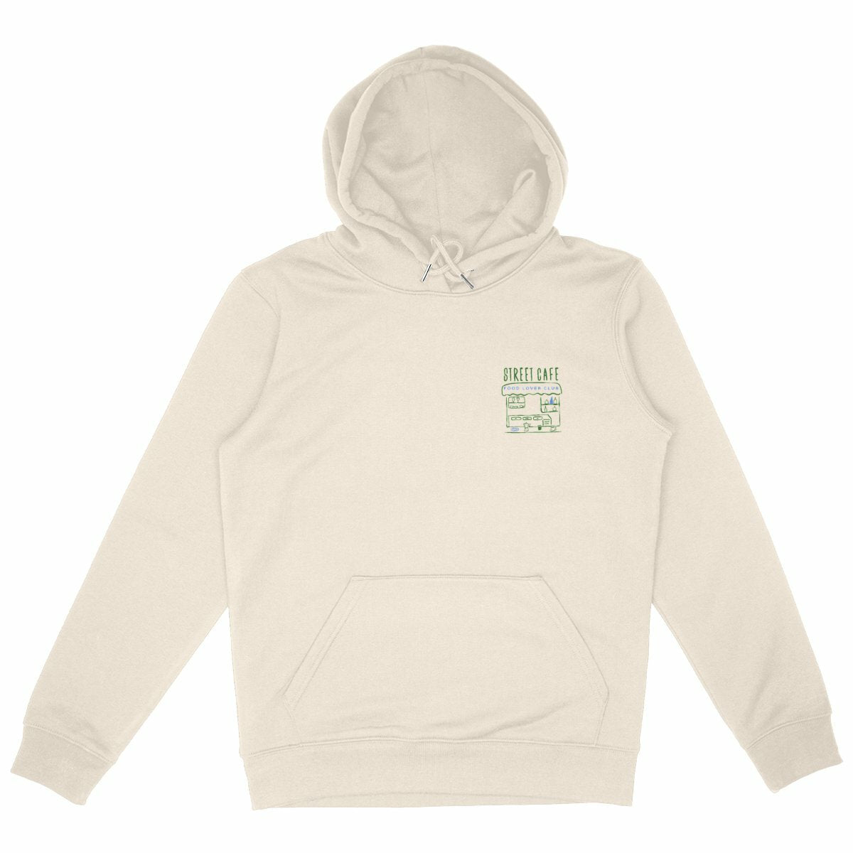 Street Cafe - Organic Hoodie - front_ivory