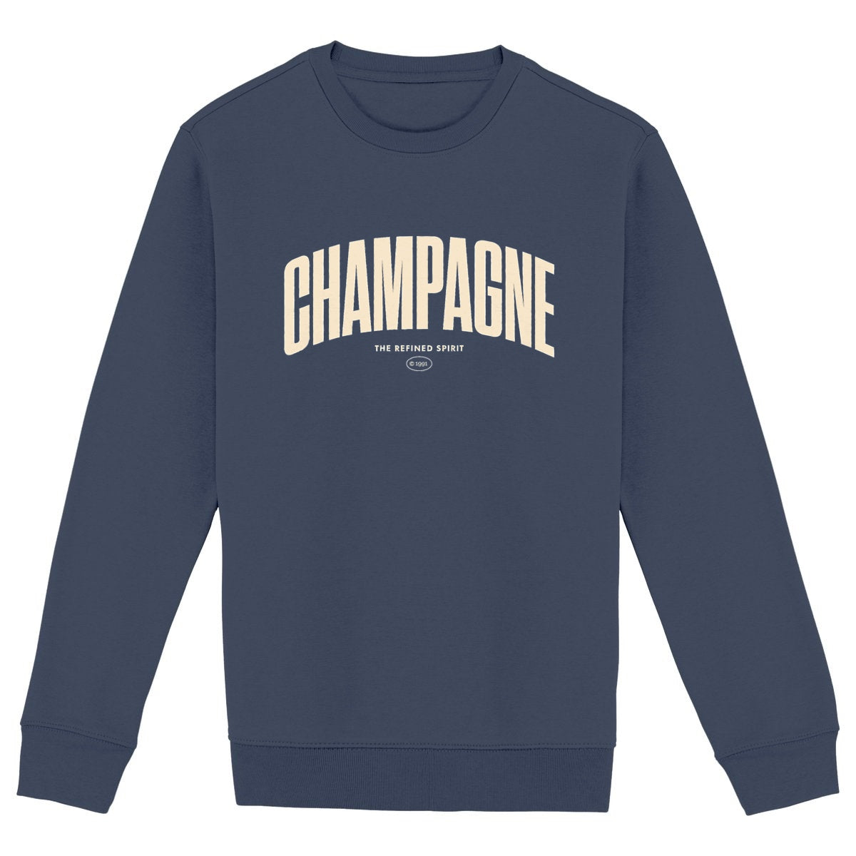 Champagne - Organic Sweatshirt - front_navy