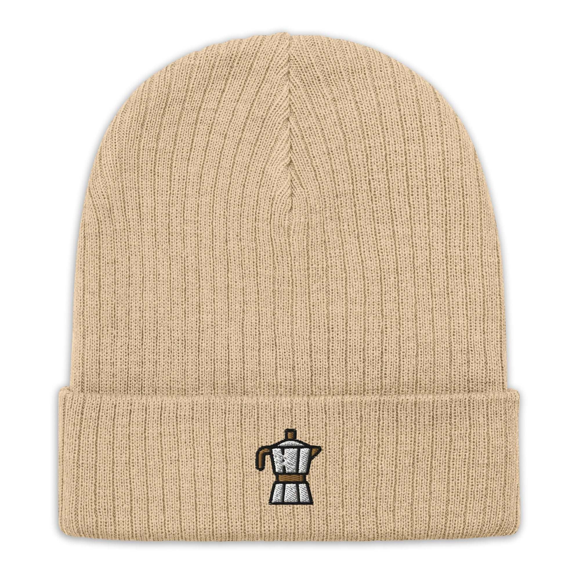 Italian Coffee - Organic Embroidered Beanie - The Refined Spirit