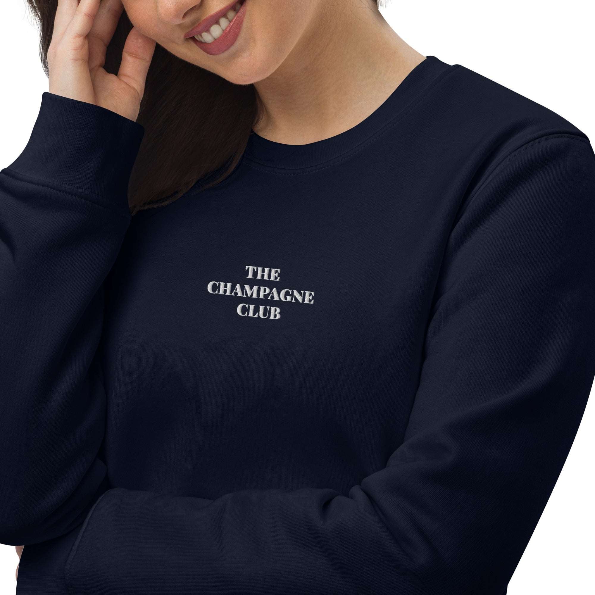 The Champagne Club - Organic Embroidered Sweatshirt - The Refined Spirit