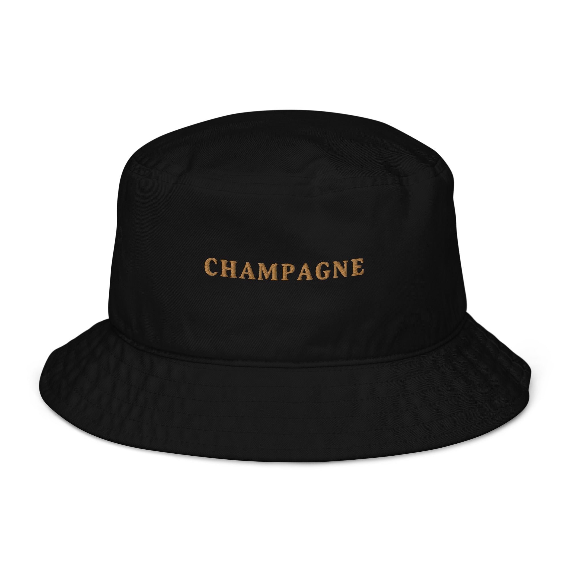Champagne - Organic Embroidered Bucket Hat - The Refined Spirit