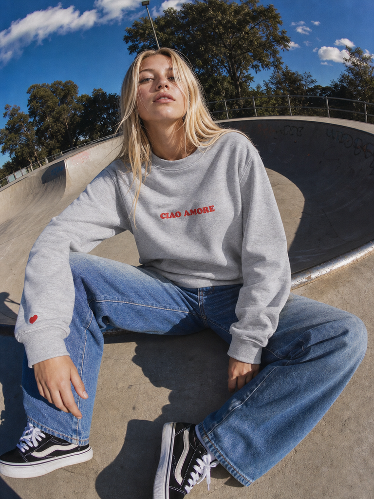 Ciao Amore - Organic Embroidered Sweatshirt