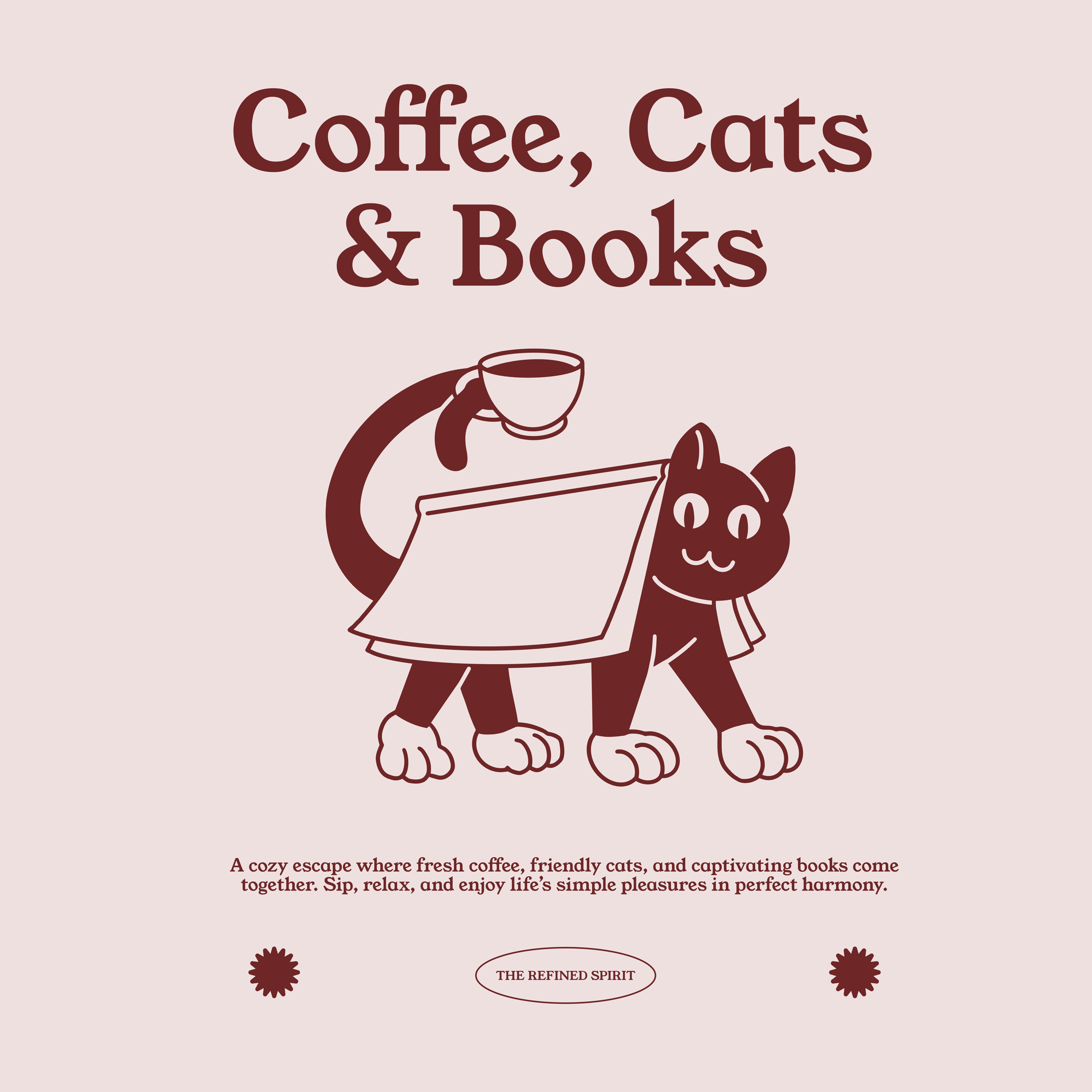 Coffee, Cats & Books - Organic T-shirt