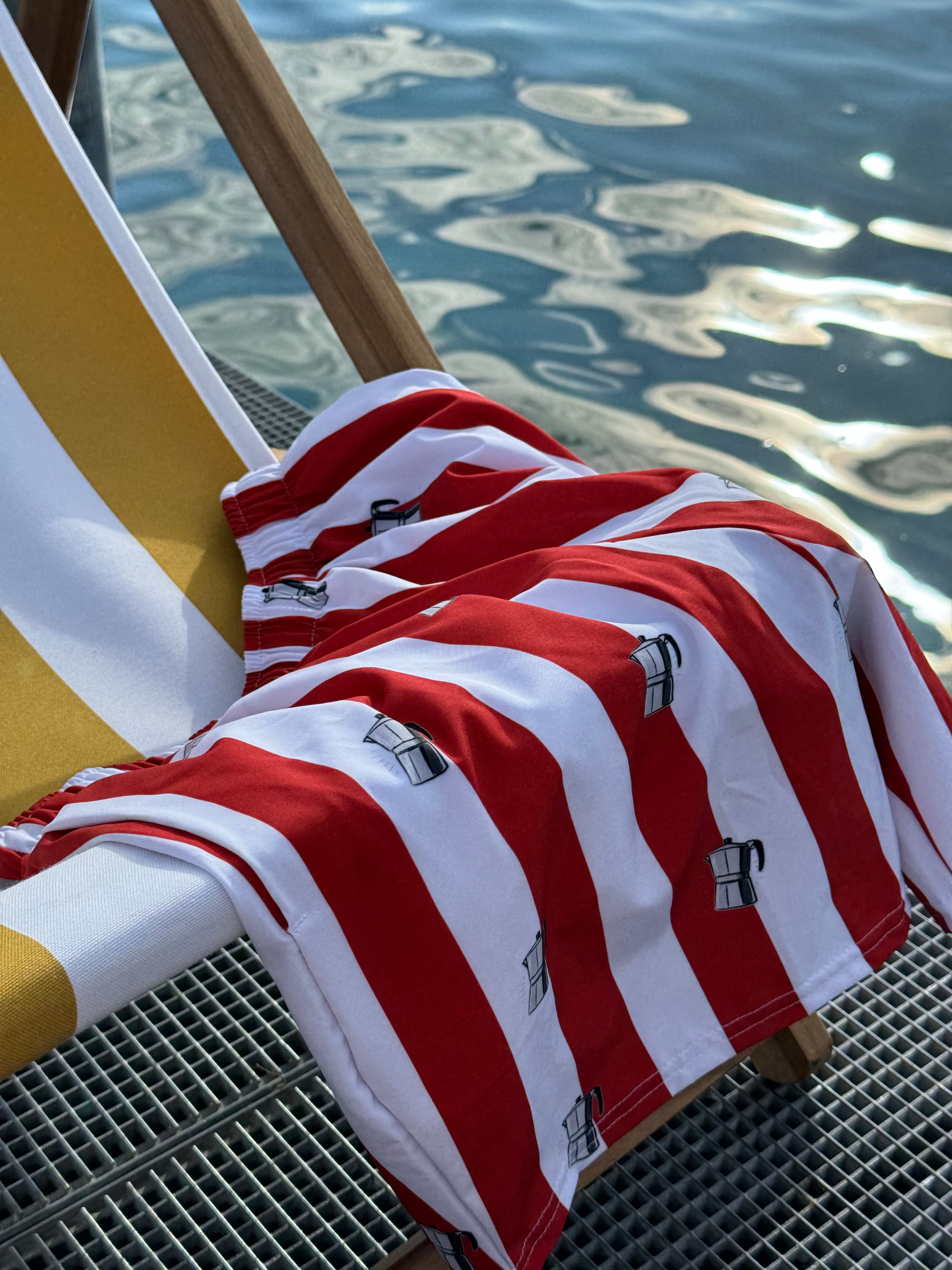 Coffee Stripe - Pool Short