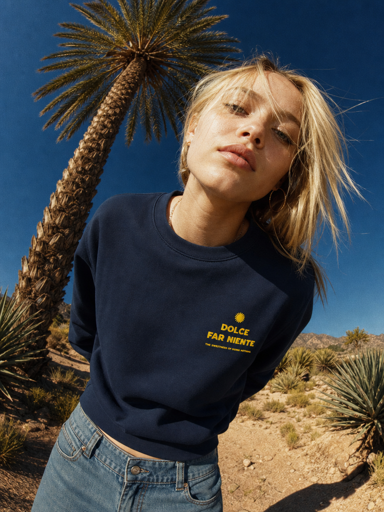 Dolce Far Niente - Organic Embroidered Sweatshirt