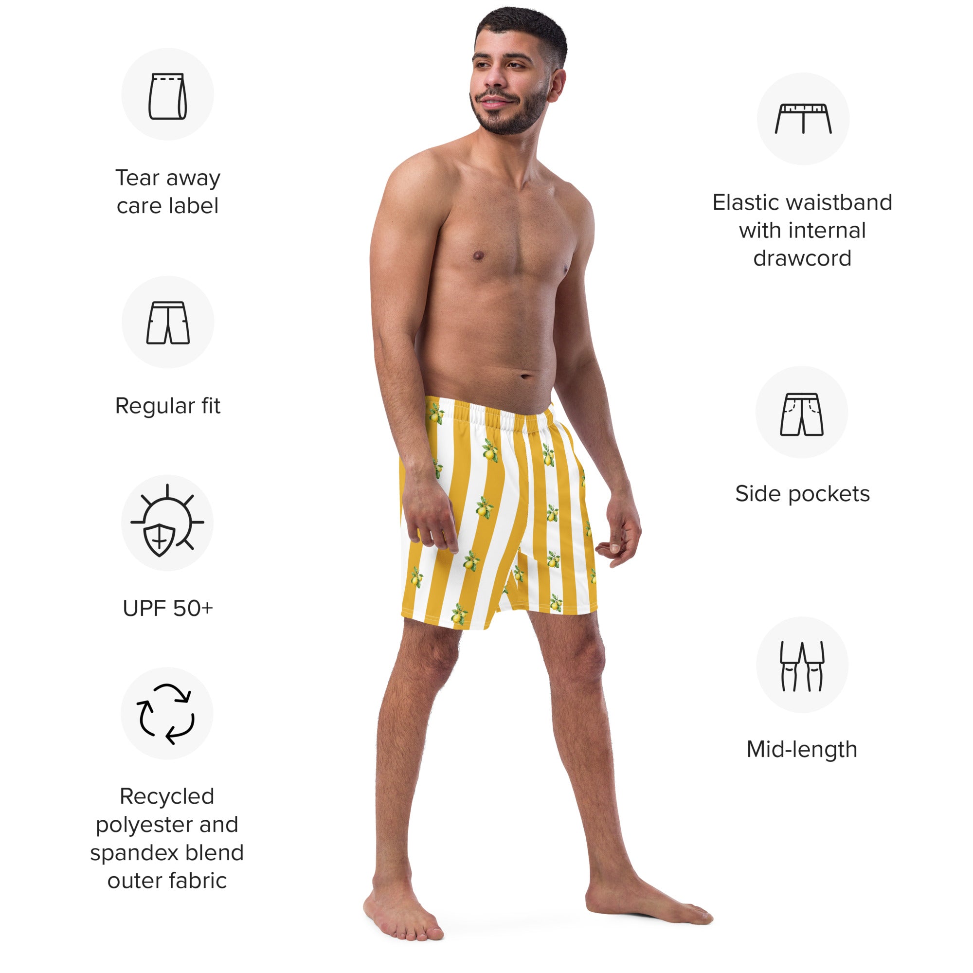 Lemon Stripe - Pool Short - The Refined Spirit