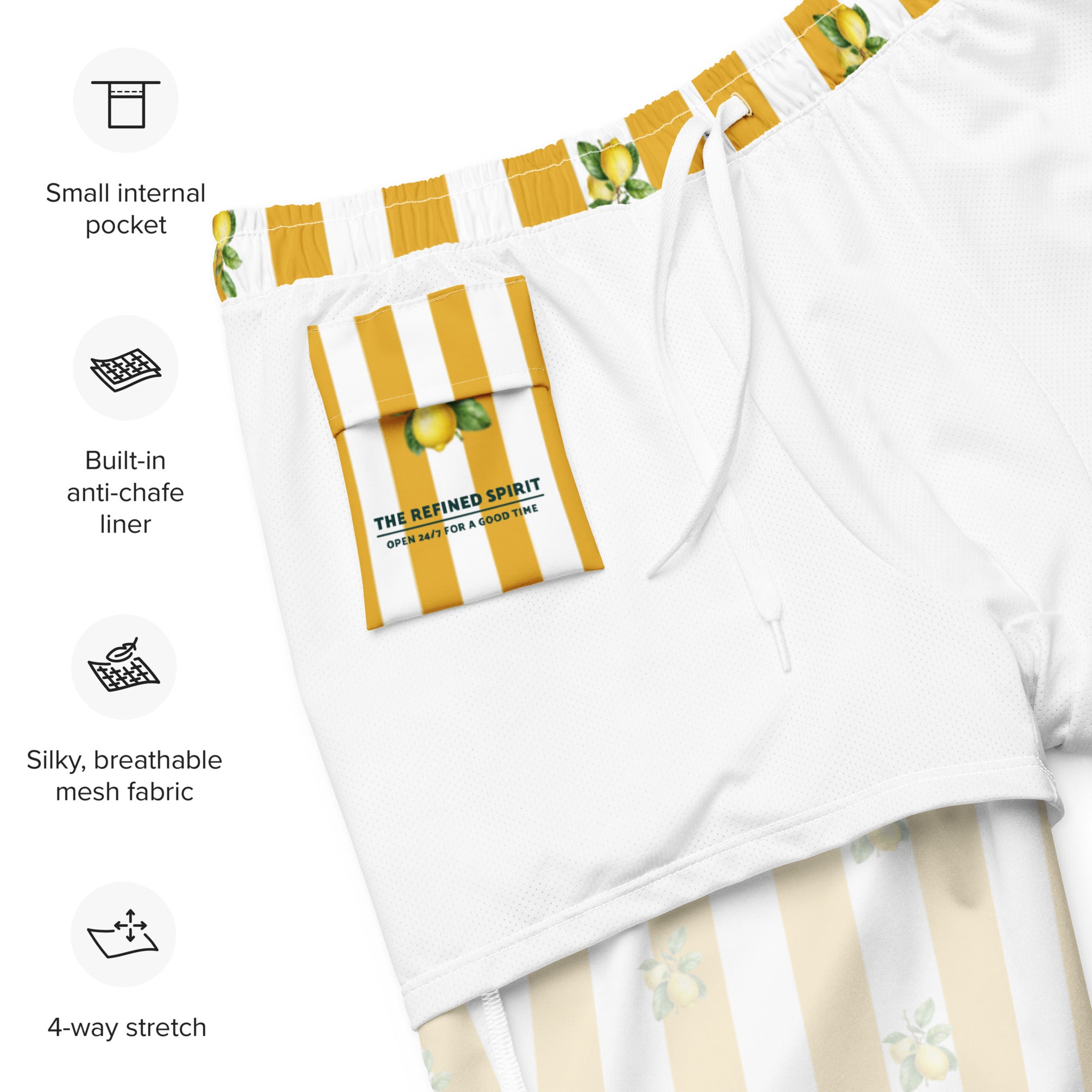 Lemon Stripe - Pool Short - The Refined Spirit