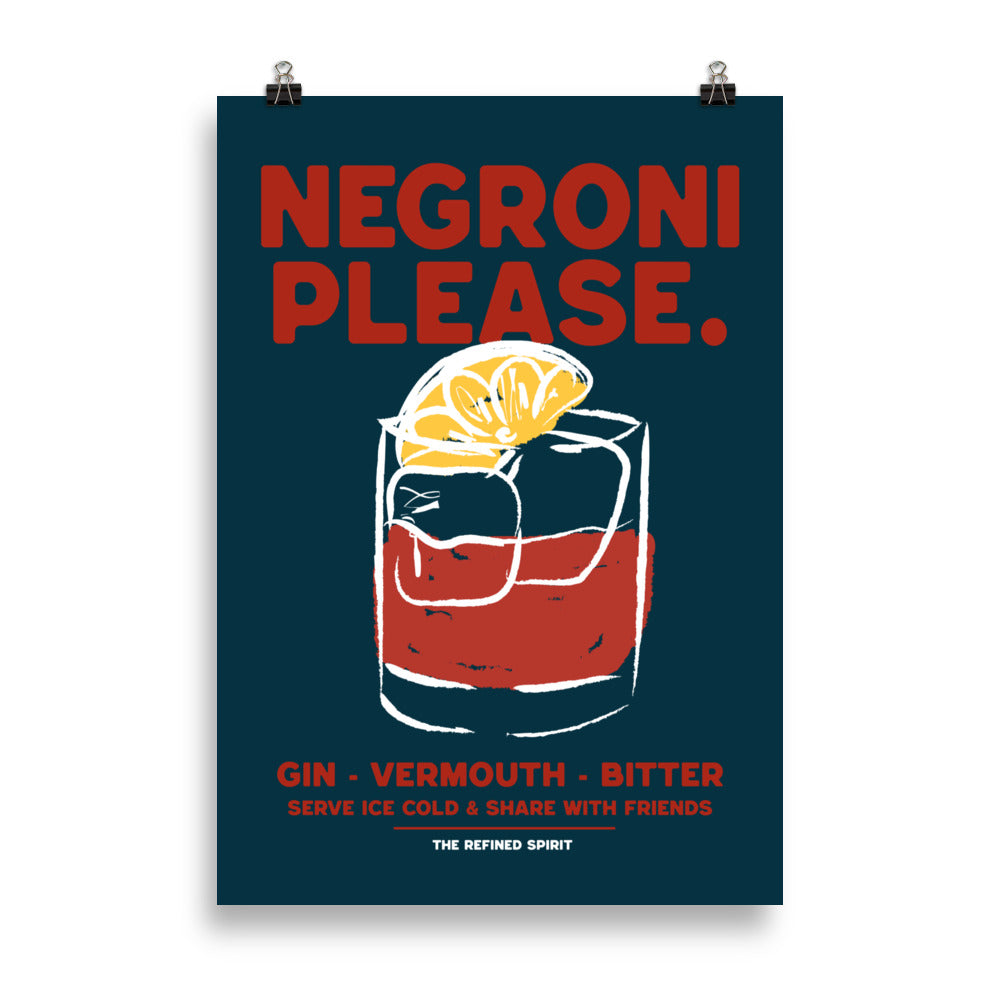 Negroni Please - Poster - The Refined Spirit