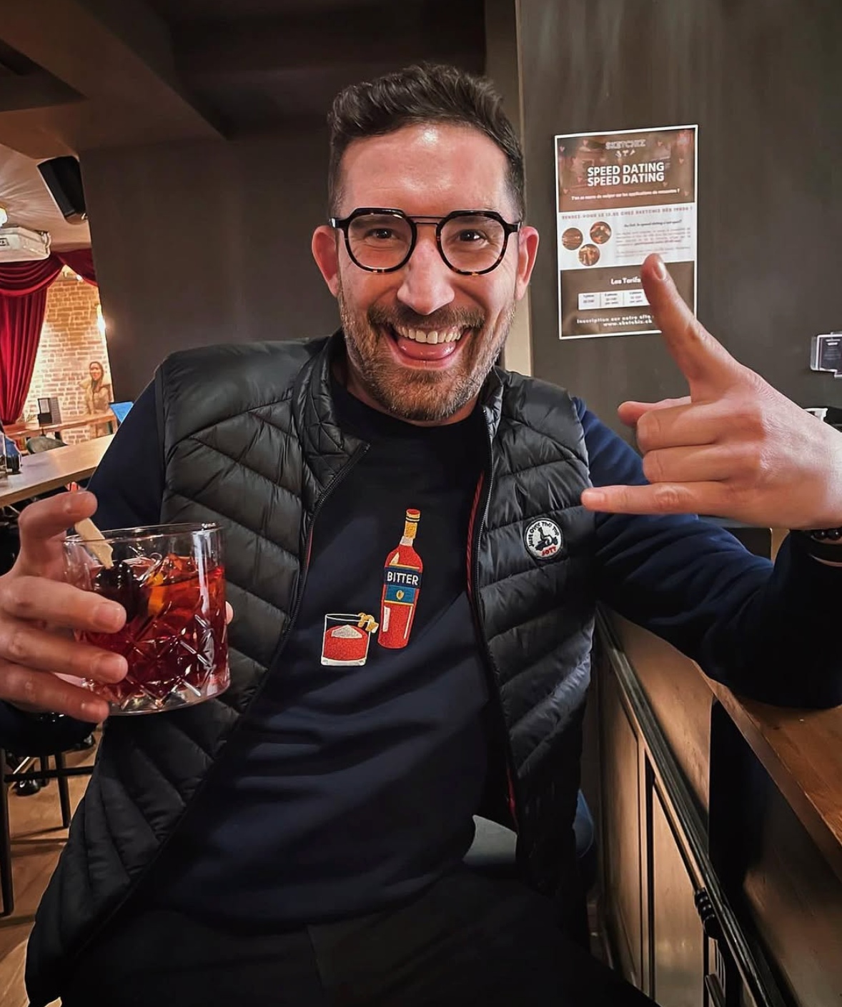 Negroni Bitter - Bio-Sweatshirt mit Stickerei