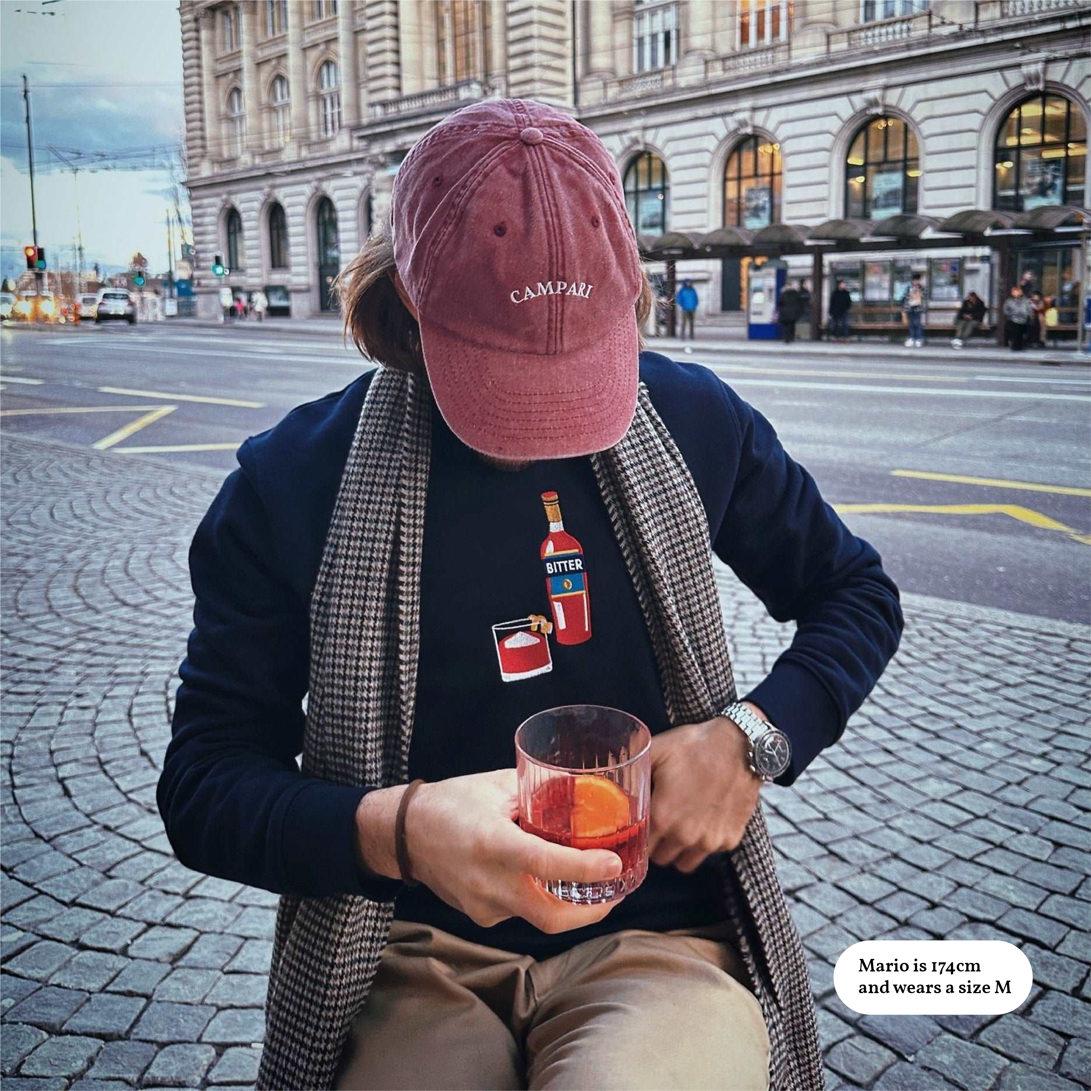 Negroni Bitter - Bio-Sweatshirt mit Stickerei