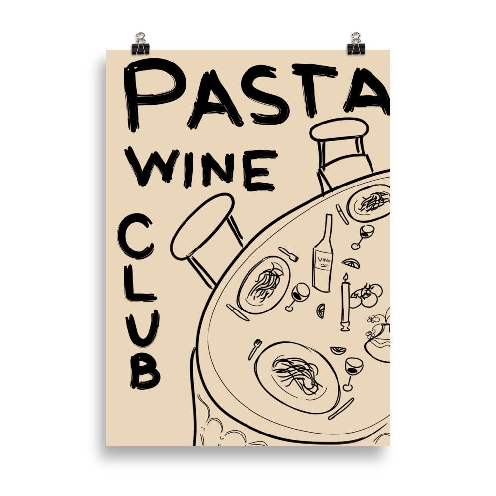 Pasta Wine Club - Poster - The Refined Spirit