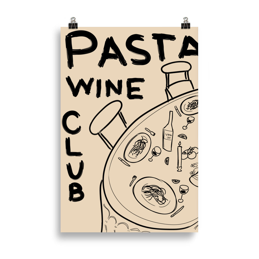 Pasta Wine Club - Poster - The Refined Spirit