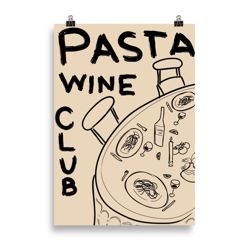 Pasta Wine Club - Poster - The Refined Spirit