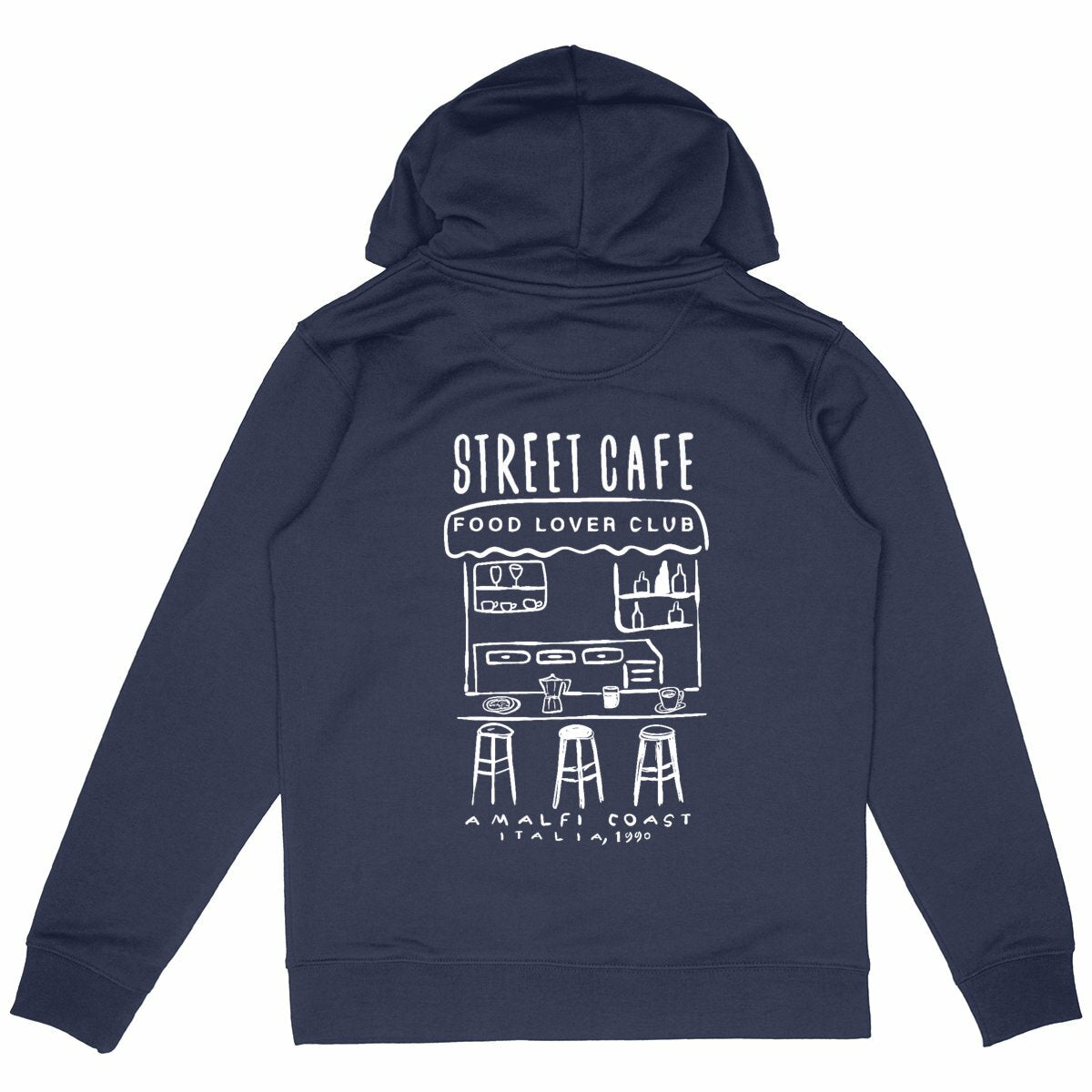 Street Cafe - Organic Hoodie  - back_navy