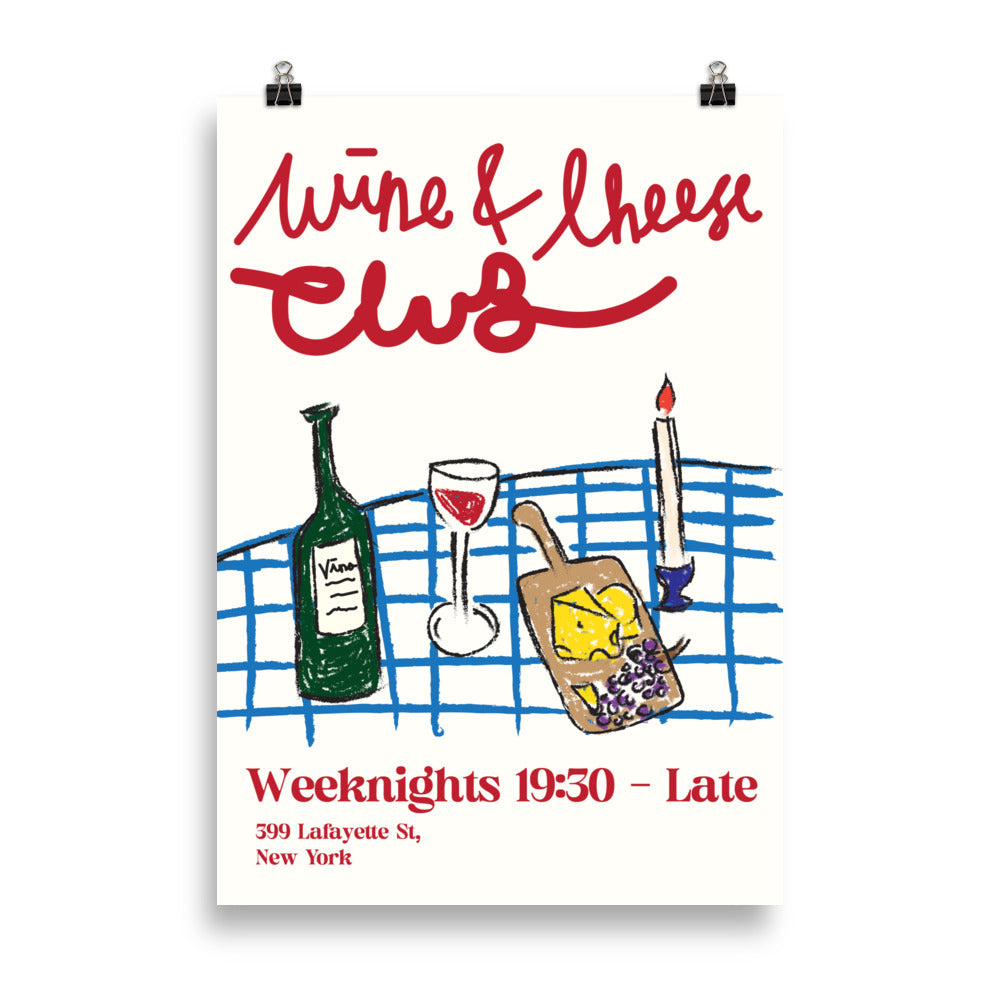 Wine & Cheese Club - Poster - The Refined Spirit