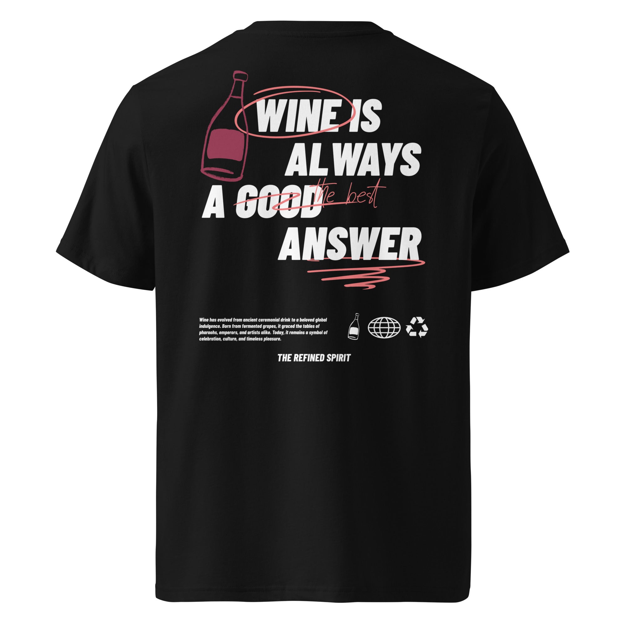 Wine is always the best answer - Organic T-shirt - The Refined Spirit