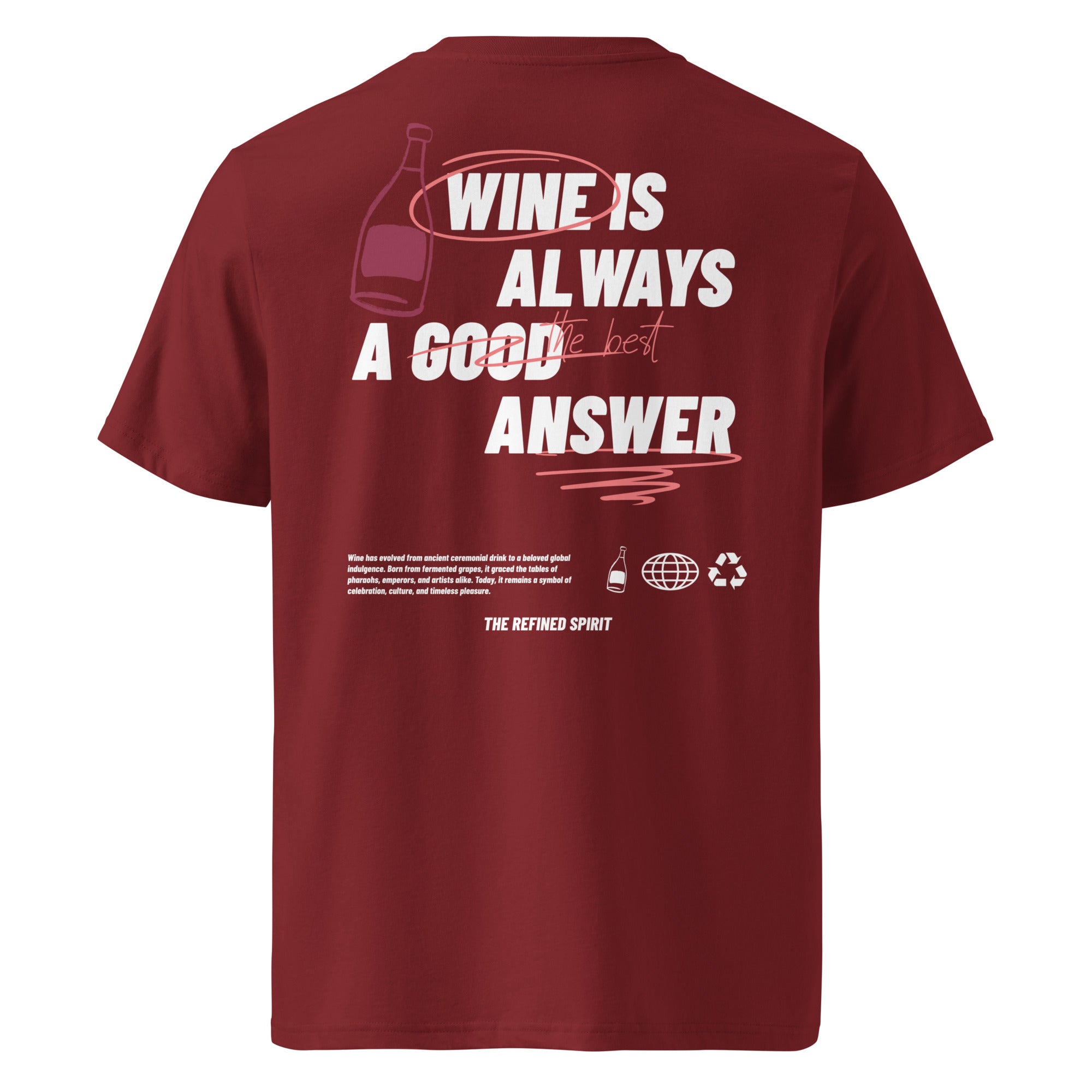 Wine is always the best answer - Organic T-shirt - The Refined Spirit