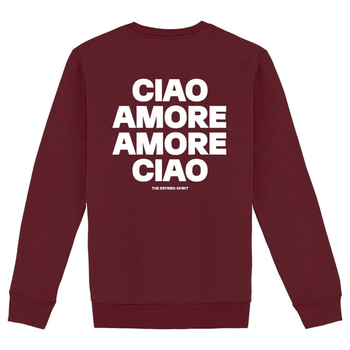 Amore Ciao - Organic Sweatshirt - back_burgundy