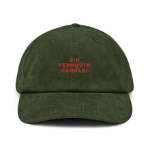 Load image into Gallery viewer, Gin Vermouth Campari - Corduroy Embroidered Cap
