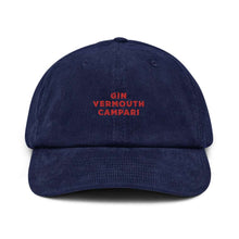 Load image into Gallery viewer, Gin Vermouth Campari - Corduroy Embroidered Cap
