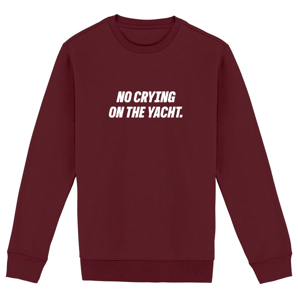 No Crying on the Yacht - Organic Hoodie - front_burgundy