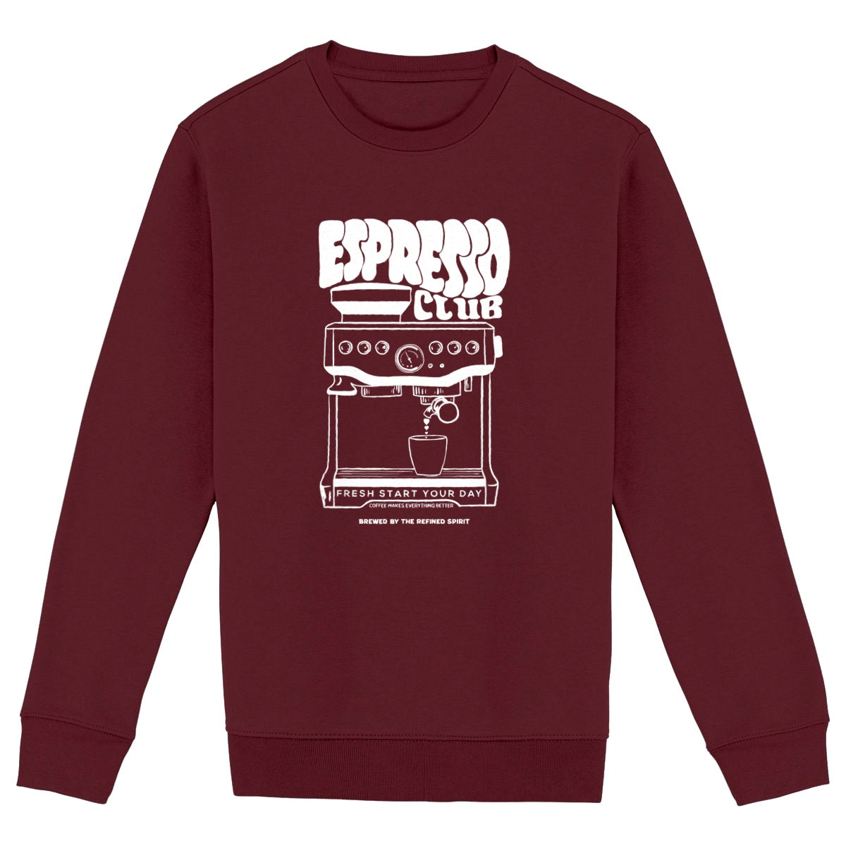 Espresso Club - Organic Sweatshirt - front_burgundy
