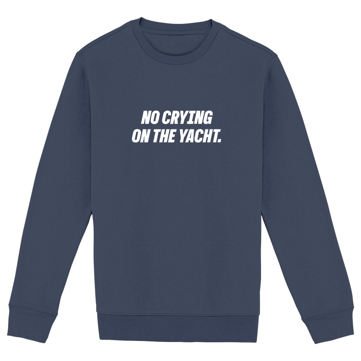 No Crying on the Yacht - Organic Hoodie - front_navy