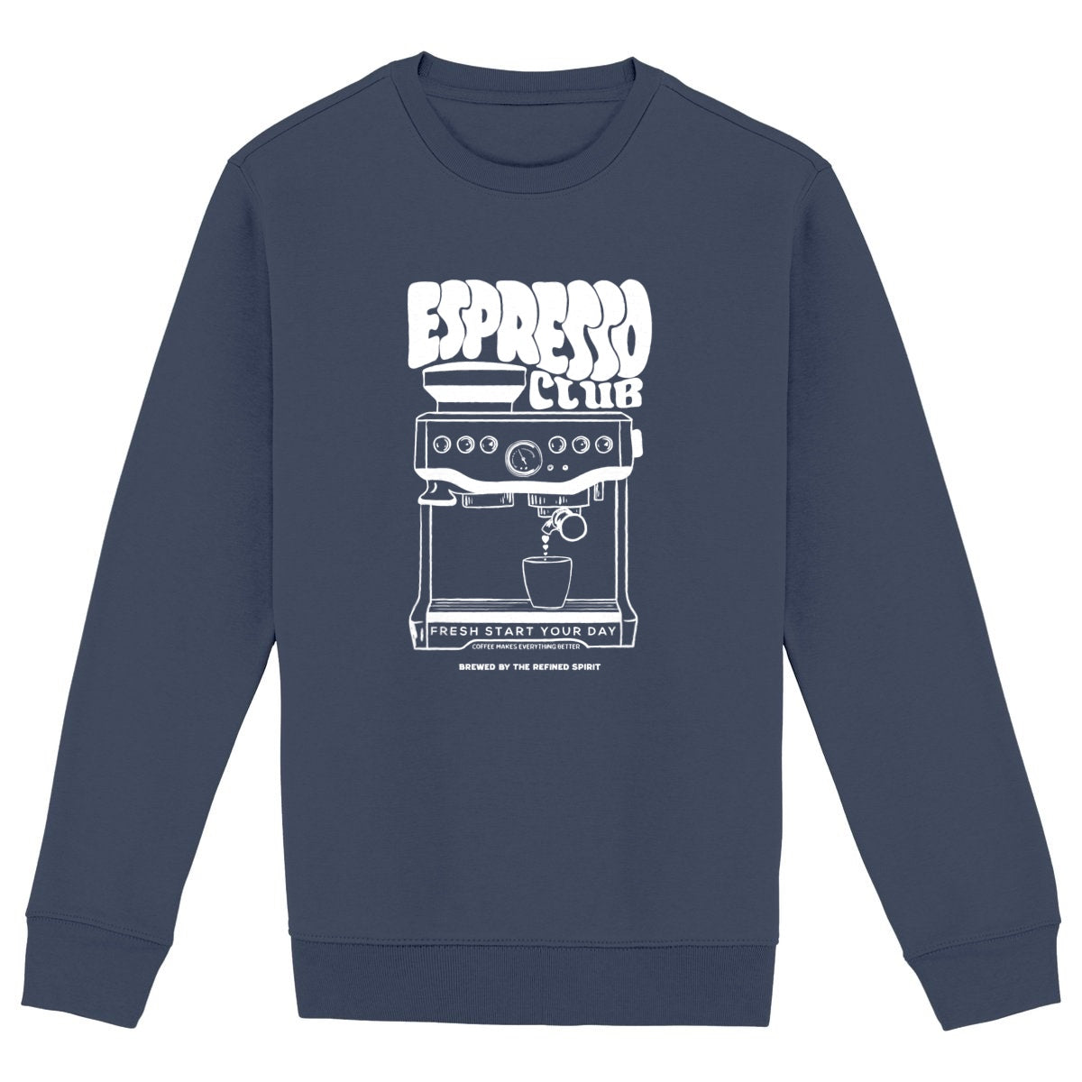 Espresso Club - Organic Sweatshirt - front_navy